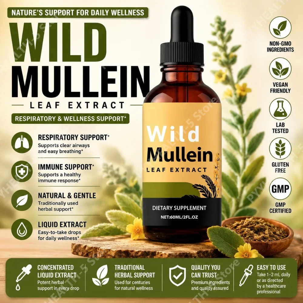 Wild Mullein Leaf Drops with G - Herbal Wellness Liquid review and price