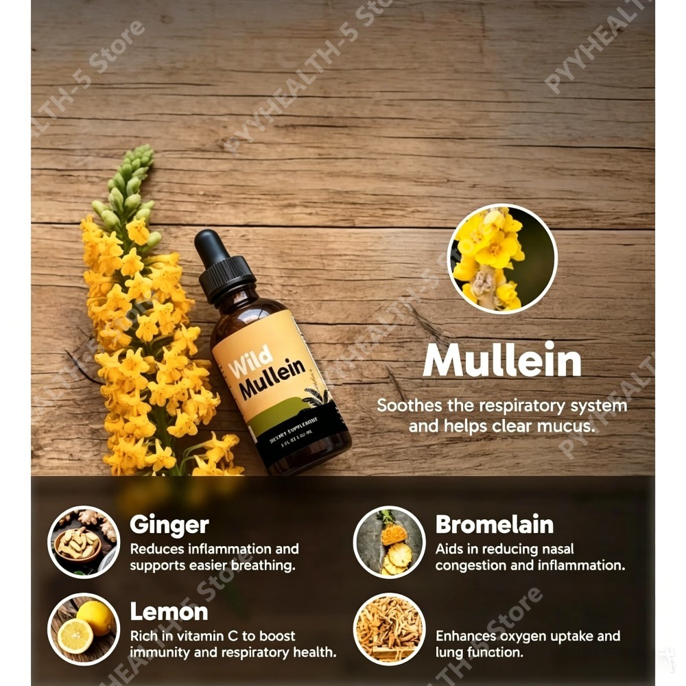 Wild Mullein Leaf Drops with G - Herbal Wellness Liquid review and price