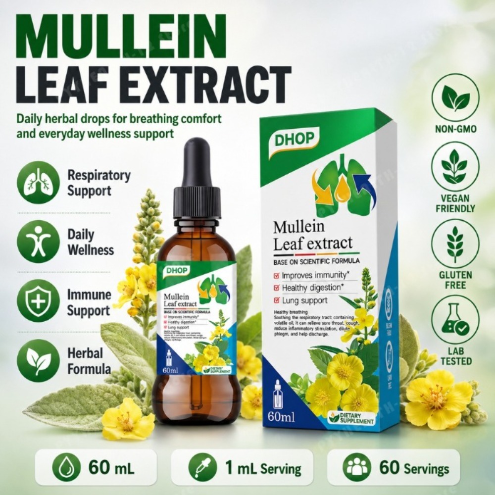 Mullein Leaf Extract Drops 60m - Herbal Wellness Liquid review and price